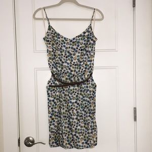 Multi-Dot Mini-Dress w/Belt and Pockets